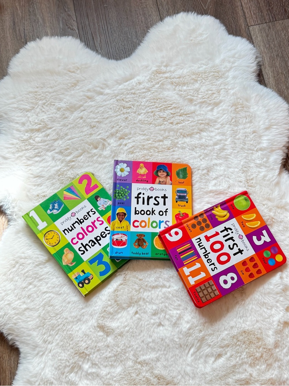 Set of 3 First Books of Numbers, Colors and Shapes with Hard Pages
